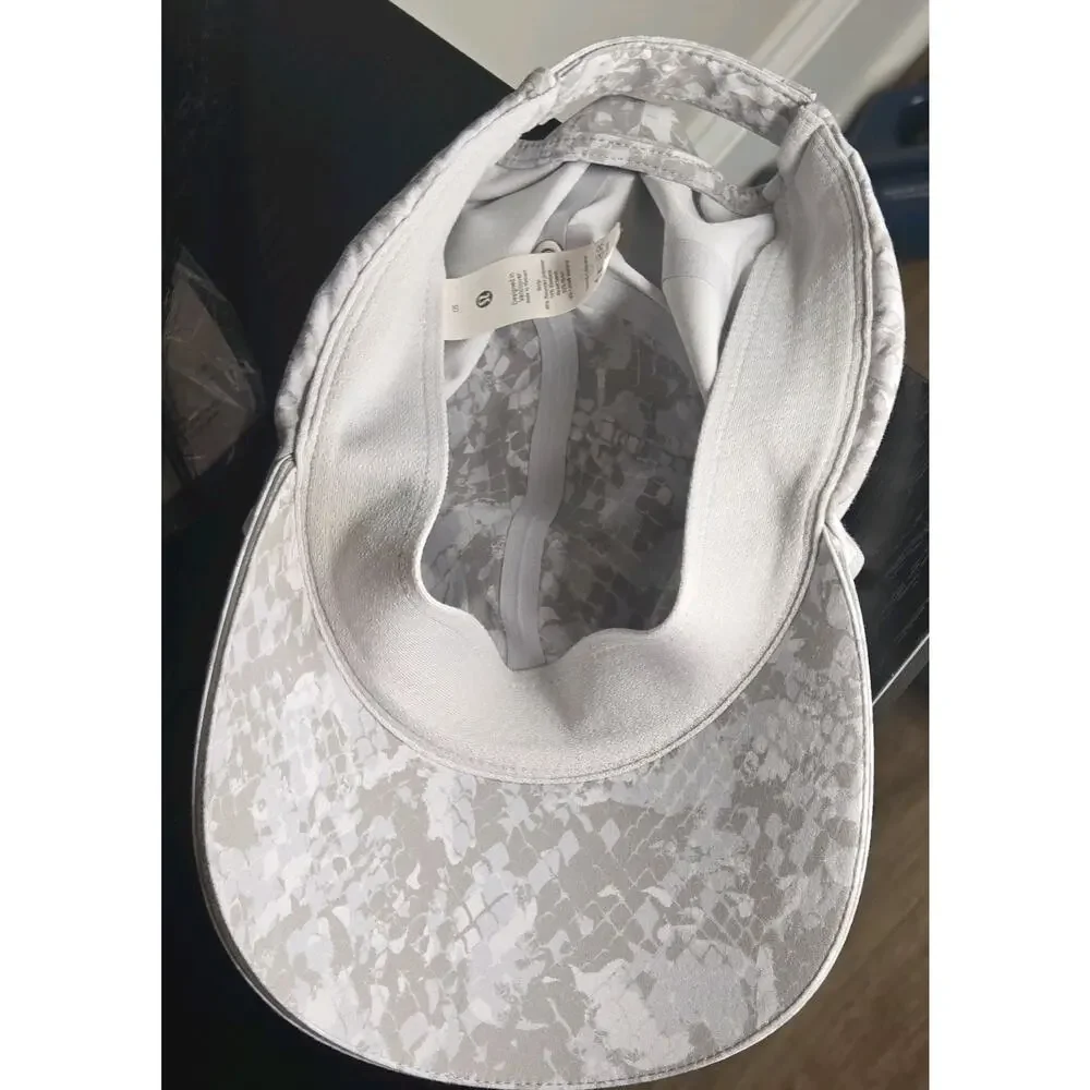Lululemon Women Hat Cap White Gray Camo Python Run Baseball Adjustable Strap OS